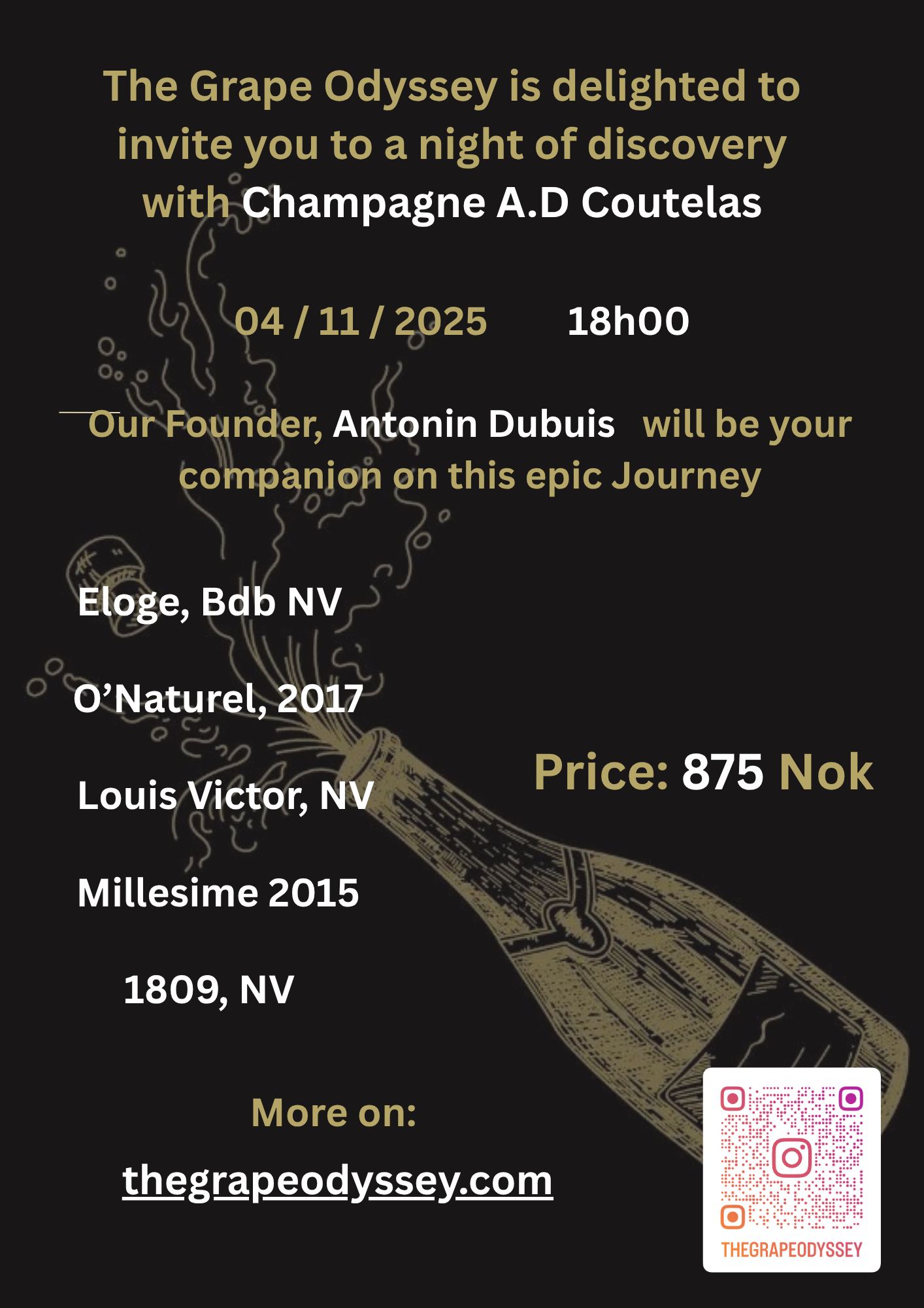 CHAMPAGNE A.D COUTELAS SKØJEN OSLO